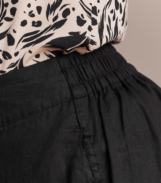Curve Linen Curved Hem Pants