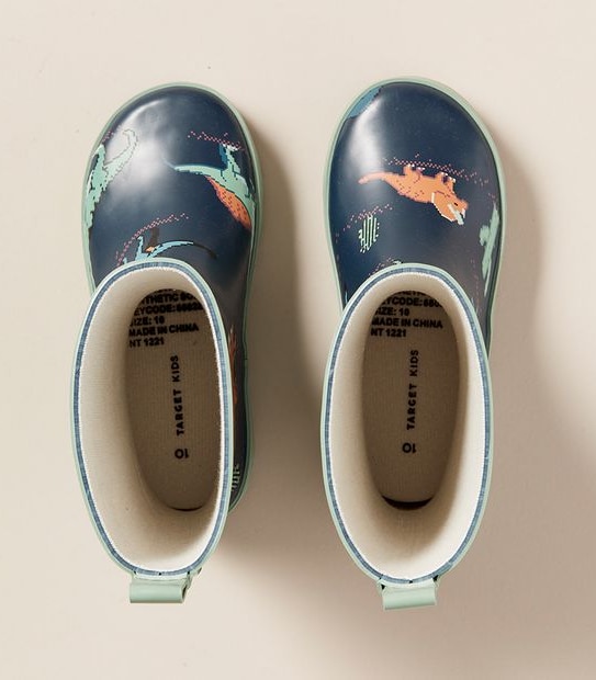 Dino Print Rainboots