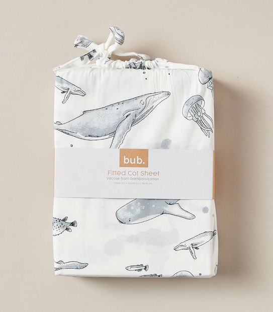bub. Bamboo Fitted Cot Sheet