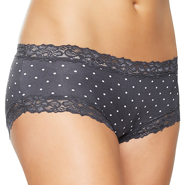Microfibre Boyleg Briefs - Grey Spot Microfibre Boyleg Briefs - Grey Spot