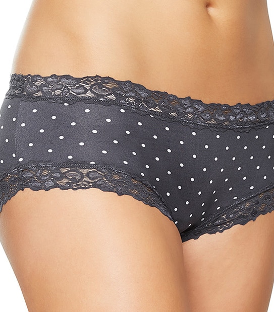 Microfibre Boyleg Briefs - Grey Spot