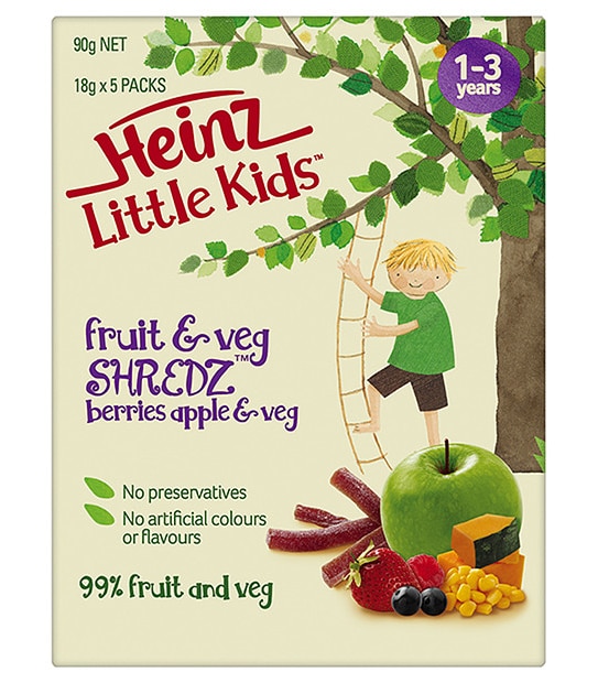 Heinz Little Kids Fruit And Veg Shredz 90g