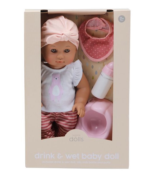 Nurture Me Drink & Wet Baby Doll Playset - Zara Pink