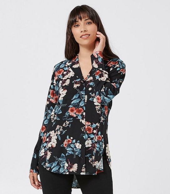 Viv Viscose Shirt - Black Sophia Floral