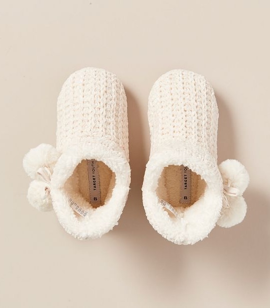 Kids Youth Pom Pom Slipper Boots