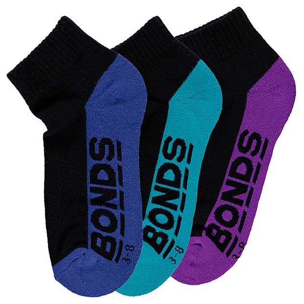Bonds 3 Pack Quarter Crew Sport Socks Bonds 3 Pack Quarter Crew Sport Socks