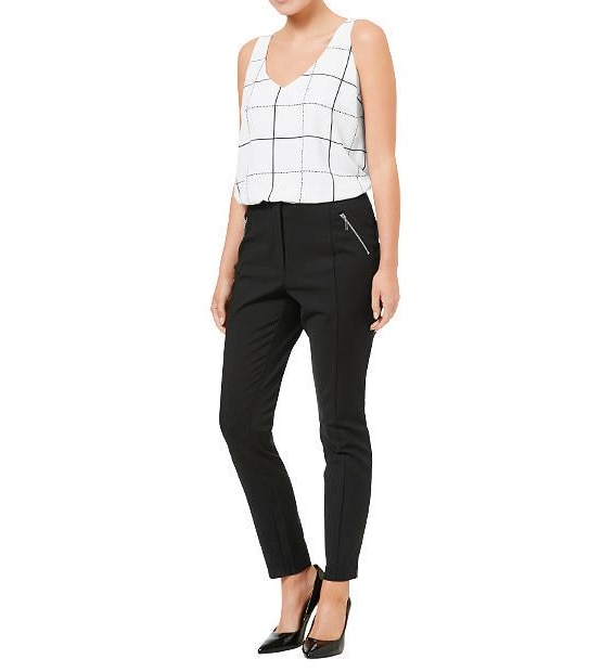 Ankle Grazer Zip Detail Pants
