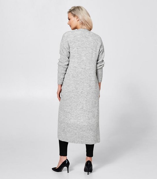 Dannii Minogue Petites Longline Cardigan - Grey Marle