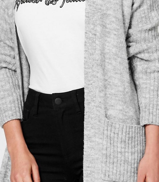 Dannii Minogue Petites Longline Cardigan - Grey Marle