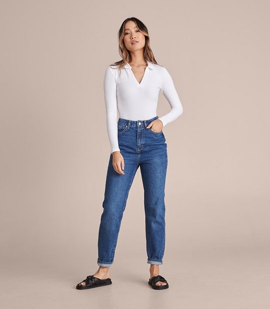 Lily Loves Rib Open Collar Bodysuit