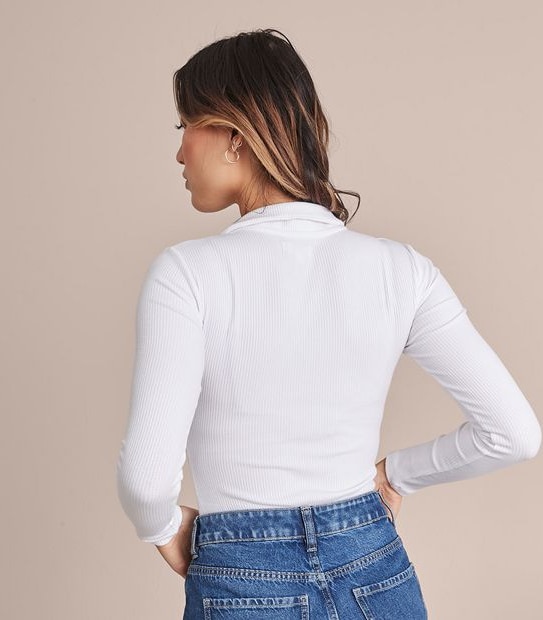 Lily Loves Rib Open Collar Bodysuit