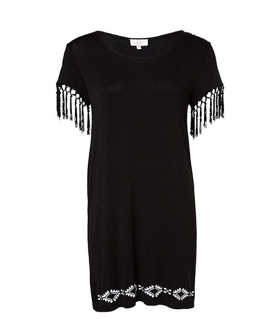 Piping Hot Tassel Dress - Black