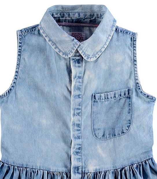 Piping Hot Sleeveless Acid Wash Dress