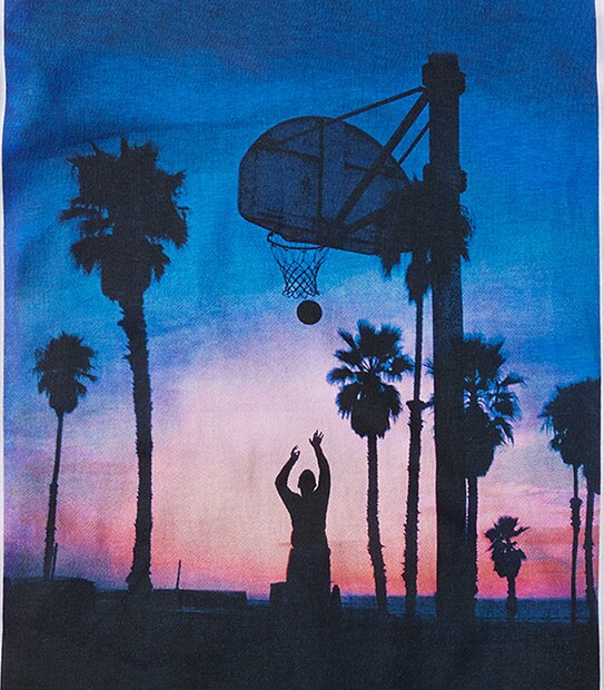 Boys' Short Sleeve Sunset Basketball Print T-Shirt