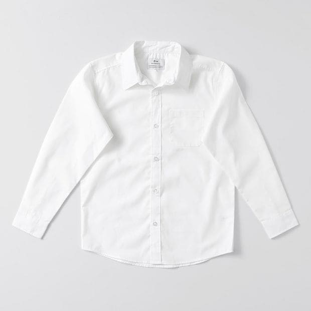 Long Sleeve School Shirt - White 