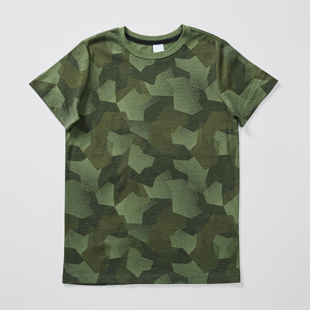 Short Sleeve Camouflage Print T-Shirt 