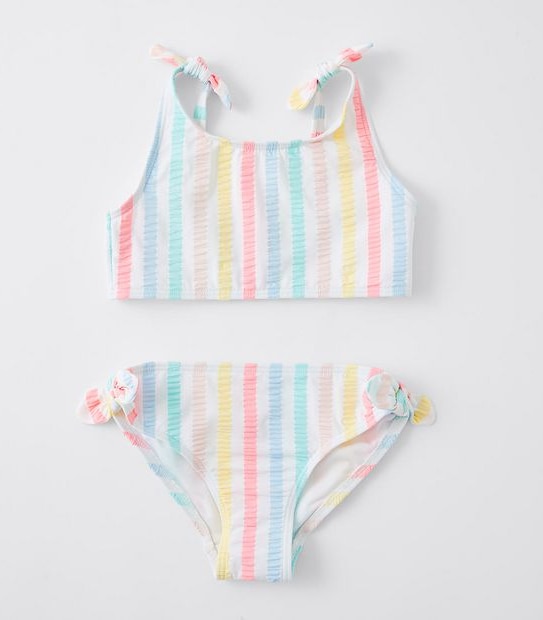 Striped 2 Piece Bikini Set