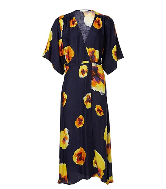 Floral Print Wrap Maxi Dress