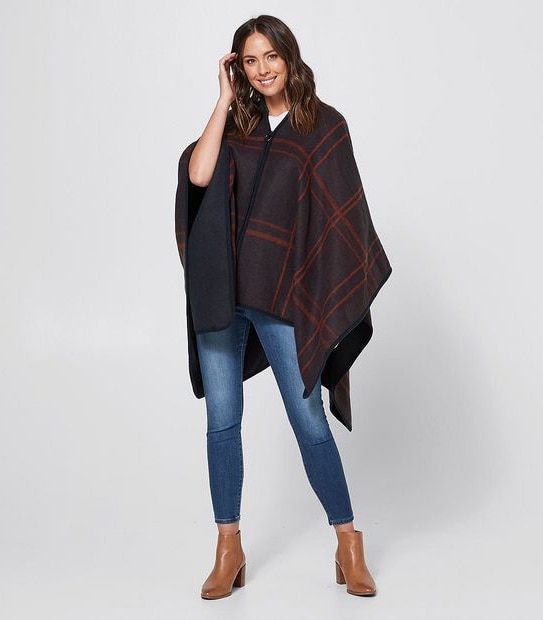 Zip Front Woven Wrap - Navy