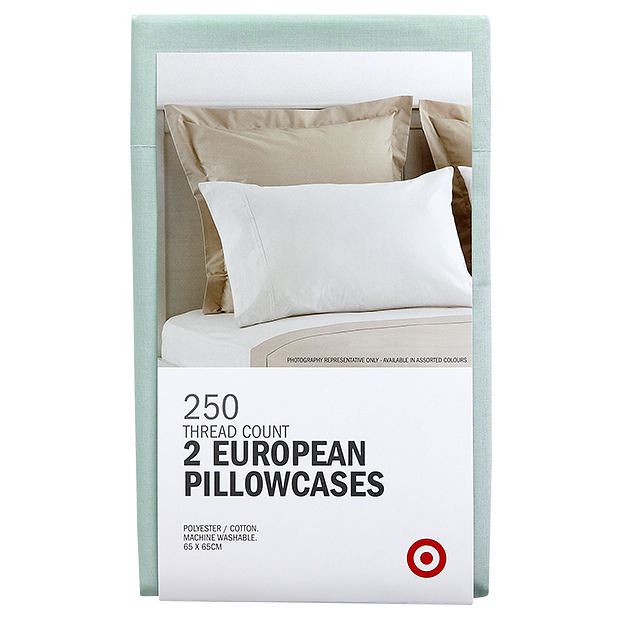 Target 2 Pack 250 Thread Count European Pillowcases - Blue Canal