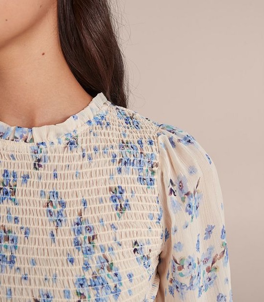 Lily Loves Frill Neck Shirred Bodice Blouse