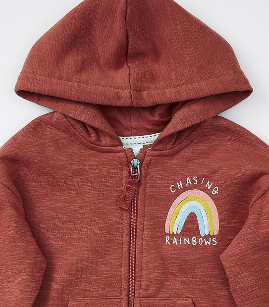 Chasing Rainbows Zip Hoodie - Rust