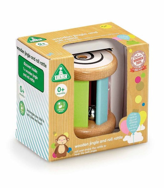 Early Learning Centre Wooden Jingle and Roll Rattle