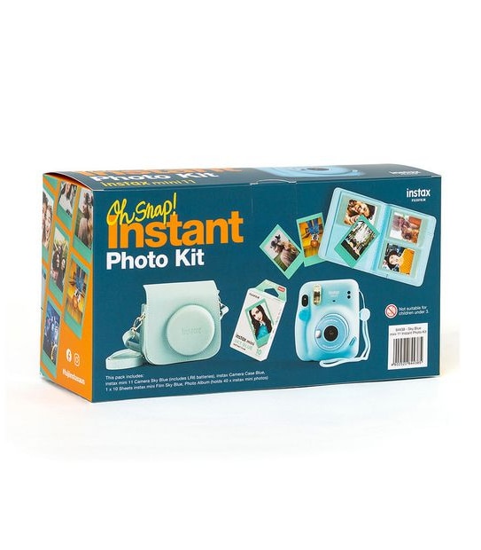 FujiFilm Oh Snap! Instant Photo Kit Blue Instax Mini 11