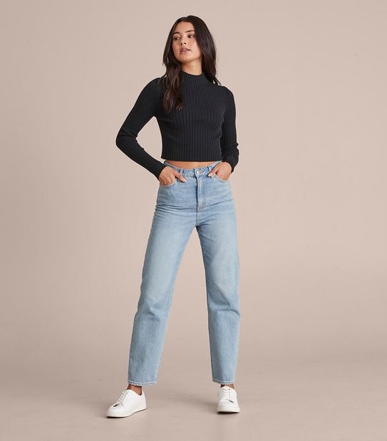 Lily Loves Cropped Rib Knit Skivvy