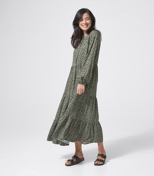 Long Sleeve Tiered Maxi Dress