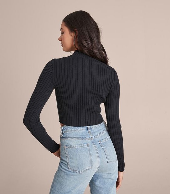 Lily Loves Cropped Rib Knit Skivvy