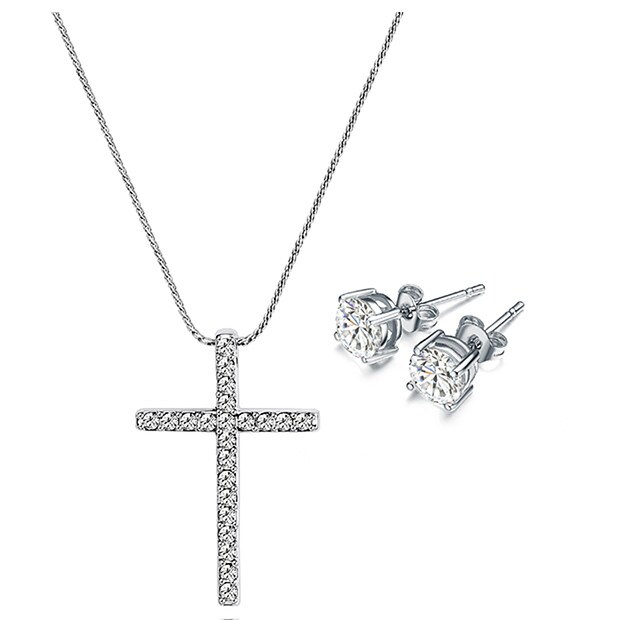 Mestigé Pendant & Earring Set With Swarovski® Crystals - Silver Mestigé Pendant & Earring Set With Swarovski® Crystals - Silver