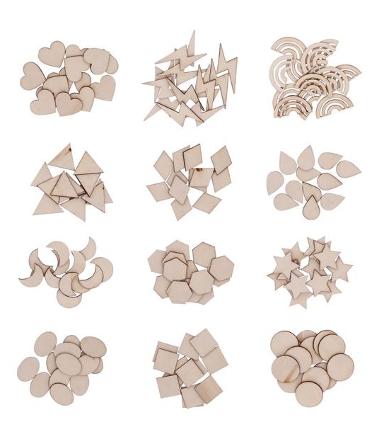 Wooden Shapes in Acetate Cylinder