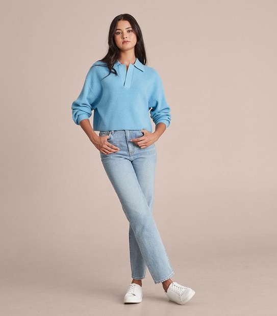 Lily Loves Boxy Knit Polo Jumper
