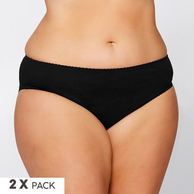 2 Pack Fuller Figure Basic Cotton High Cut Briefs 2 Pack Fuller Figure Basic Cotton High Cut Briefs