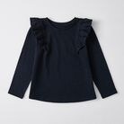 Organic Cotton Long Sleeve Ruffle Top