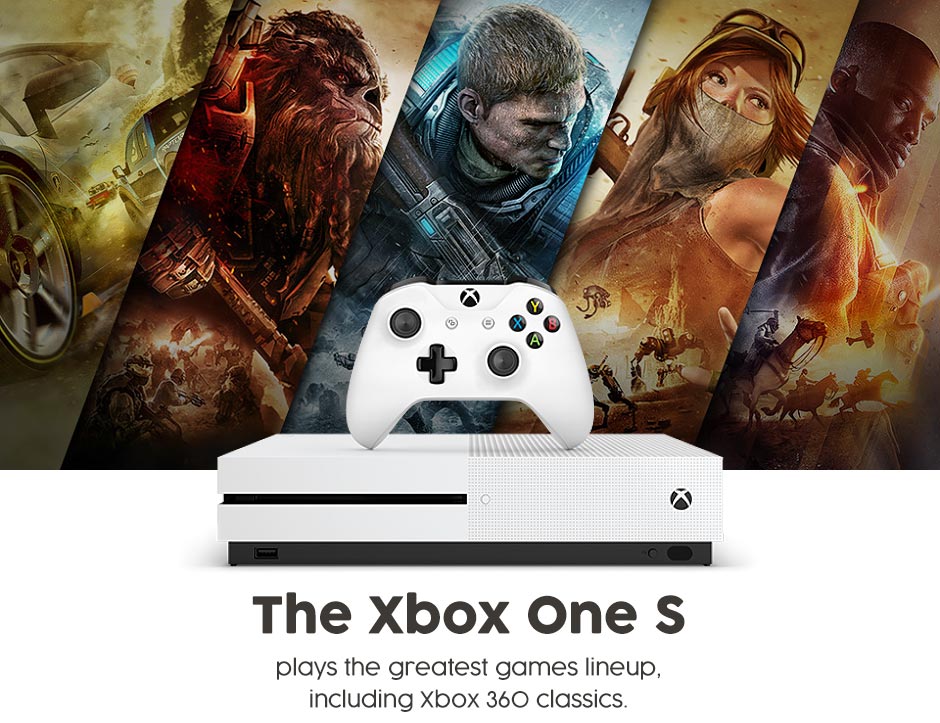 The Xbox One S. plays the greatest games lineup, including Xbox 360 classics. Shop Games