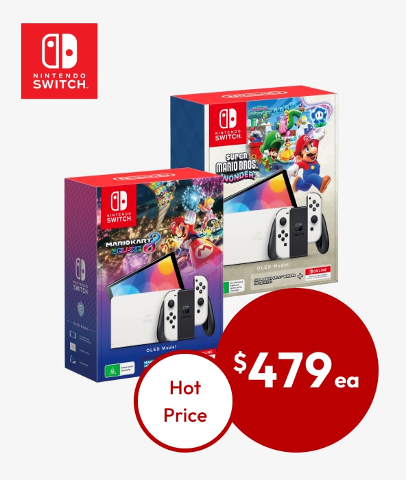 Nintendo Switch OLED Model (White) + Mario Kart 8 Deluxe or Super Mario Bros. Wonder Bundle Nintendo Switch OLED Model (White) + Mario Kart 8 Deluxe or Super Mario Bros. Wonder Bundle