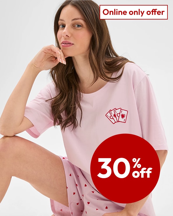 30% off selected women's sleep & underwear	