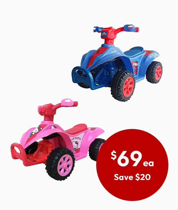 6V Mini Quad Bike Ride On - Spiderman or Hello Kitty 6V Mini Quad Bike Ride On - Spiderman or Hello Kitty