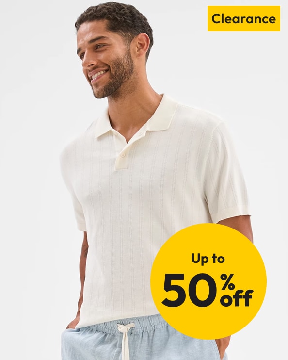 Up to 50% off Men's Clearance