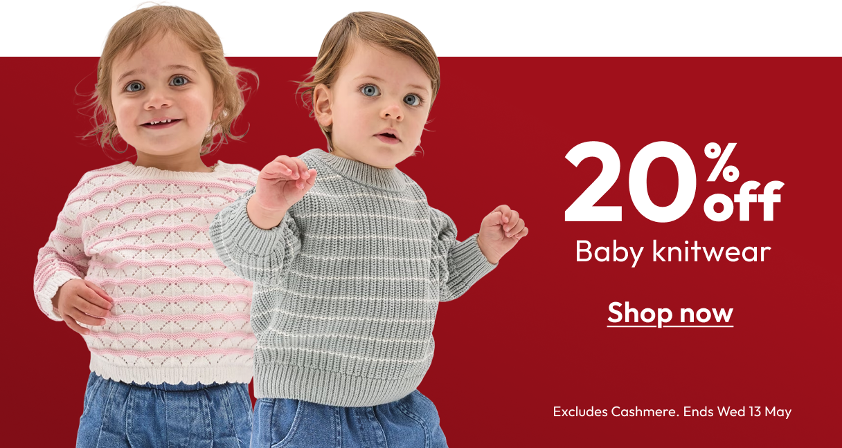 20% off baby knitwear