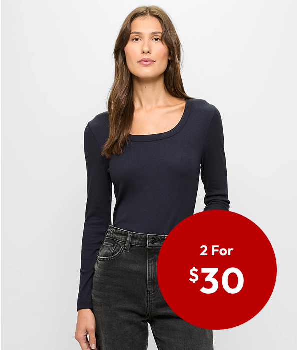 2 for $30 Long Sleeve Rib T-Shirt 2 for $30 Long Sleeve Rib T-Shirt