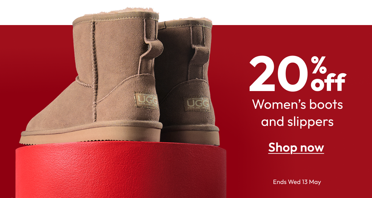 20% off women's boots and slippers