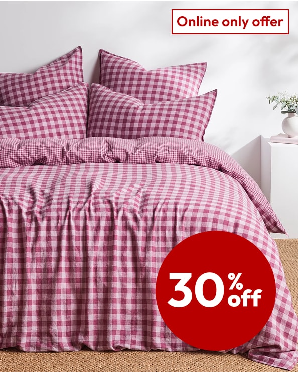 30% off selected bed, bath & home