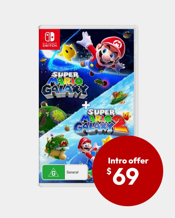 Introductory Offer $69  Super Mario Galaxy + Super Mario Galaxy 2 NSW  Price after offer ends $75