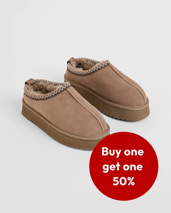 Buy one, get one 50% off Women's & Men's Boots & Slippers