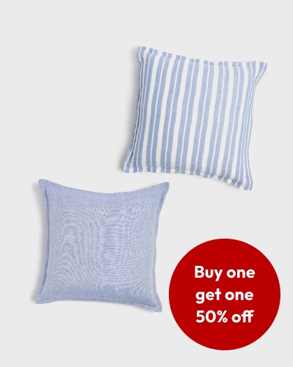 Buy One, Get One 50% off on Selected Linen Cushions