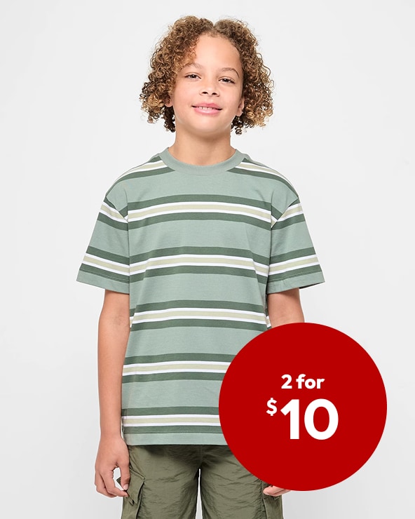 2 for $10 on selected Boys 7-16 T-Shirts	