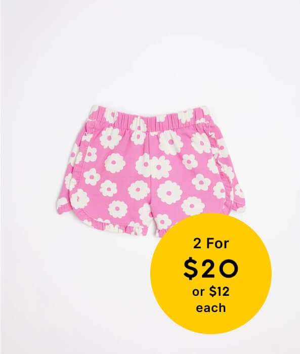 2 for $20 or $12 each Girls 1-8 Selected Shorts 